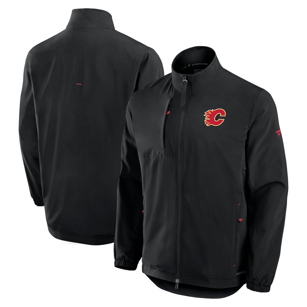  Calgary Flames Fanatics Authentic Pro Rink Coaches Full-Zip Jacket - Black